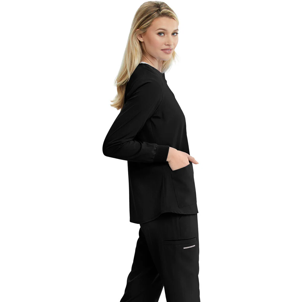 Women's Stability Warmup Scrub Jacket - Skechers Collection / Color - Black / Fit - Regular / Sizes - XS, S, M, L, XL, 2XL, 3XL by Barco Uniforms - Image 3