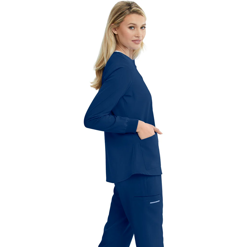 Women's Stability Warmup Scrub Jacket - Skechers Collection / Color - Navy / Fit - Regular / Sizes - XS, S, M, L, XL, 2XL, 3XL by Barco Uniforms - Image 3