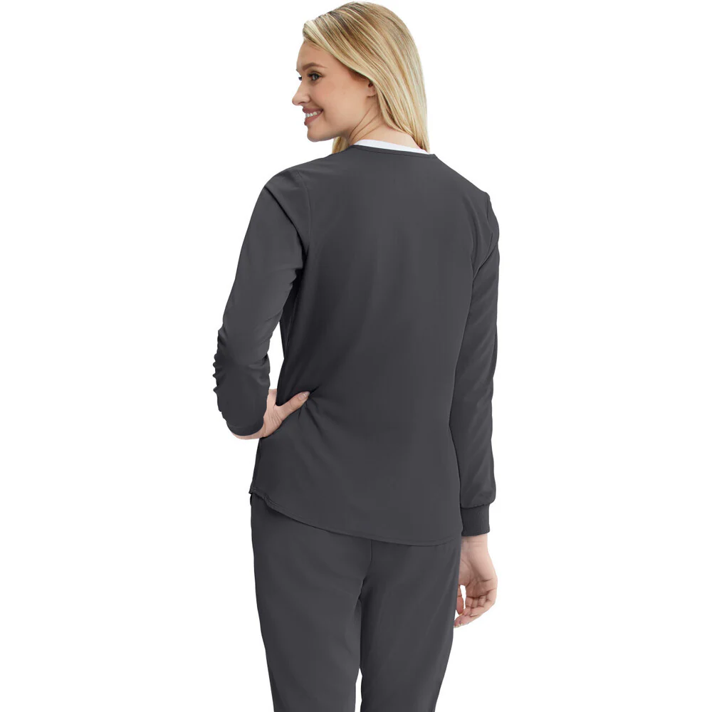 Women's Stability Warmup Scrub Jacket - Skechers Collection / Color - Pewter / Fit - Regular / Sizes - XS, S, M, L, XL, 2XL, 3XL by Barco Uniforms - Image 2