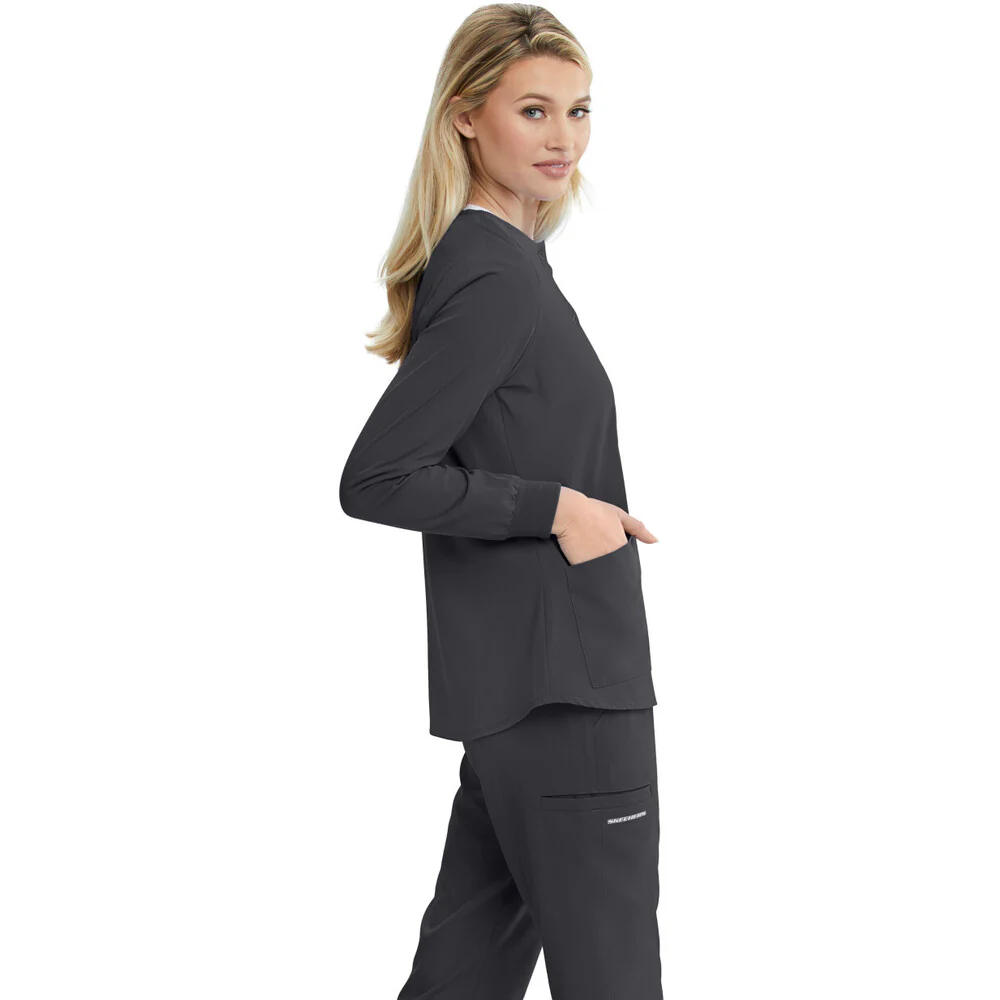 Women's Stability Warmup Scrub Jacket - Skechers Collection / Color - Pewter / Fit - Regular / Sizes - XS, S, M, L, XL, 2XL, 3XL by Barco Uniforms - Image 3