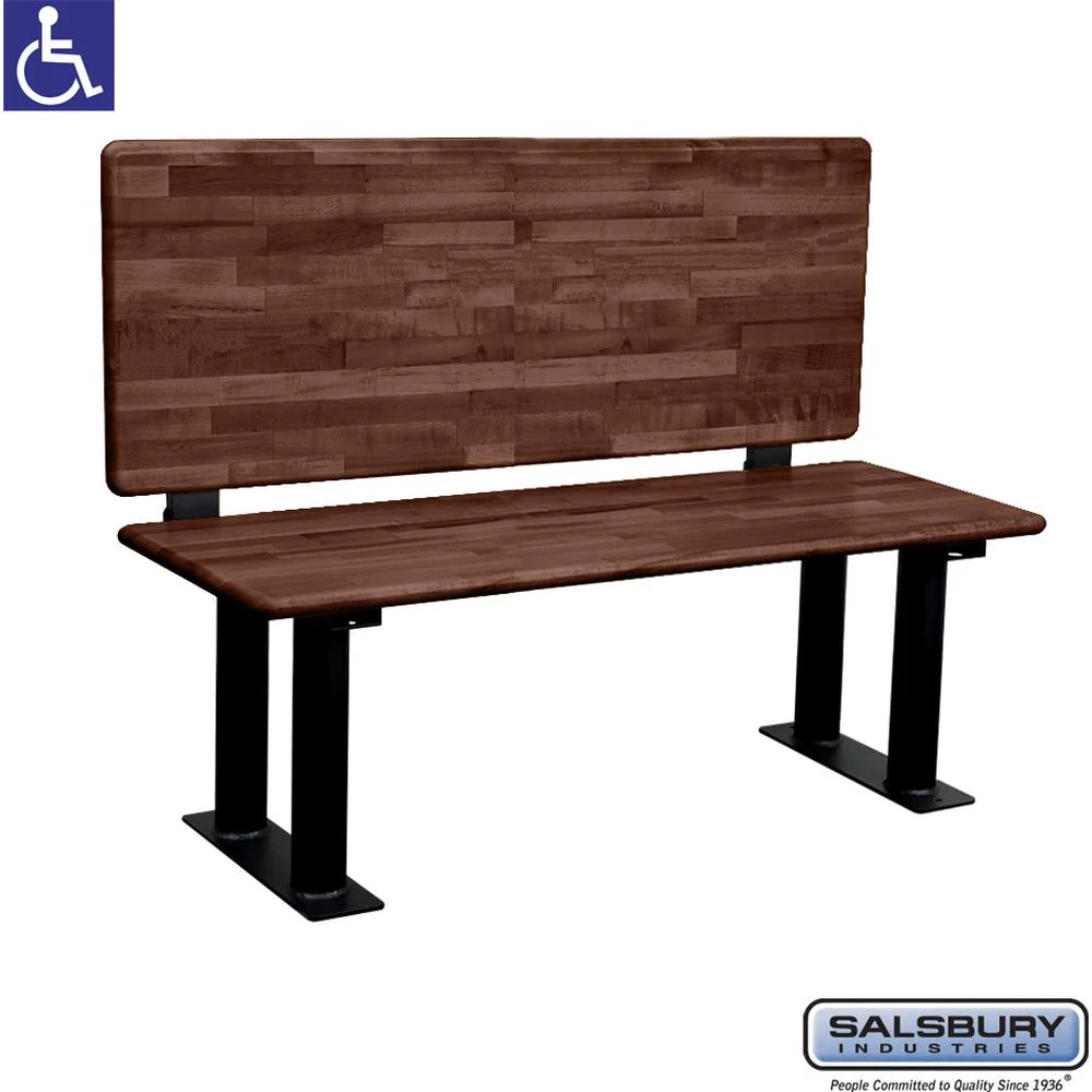 Wood ADA Locker Bench with back support - 48" Wide by Salsbury