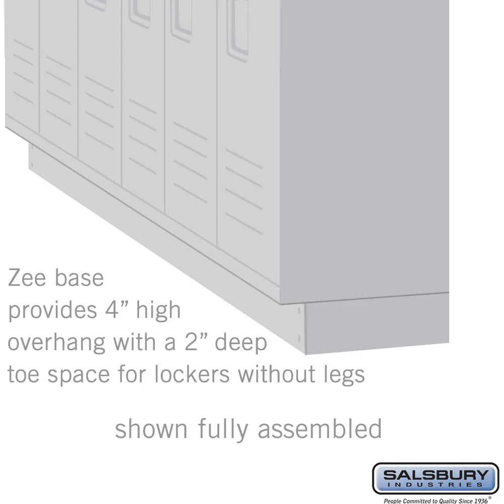 Zee Base Kit - 4" High, 6 Foot Length - for 12 Inch Deep Metal Lockers (Includes 6 Foot Front Base, 2 End Bases, Corner Splicer and 4 Rear Legs) by Salsbury - Image 2