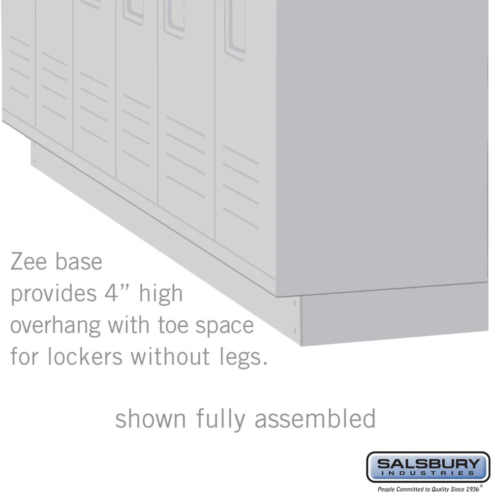Zee Base Kit - 4" High, 6 Foot Length - for 18 Inch Deep Metal Lockers (Includes 6 Foot Front Base, 2 End Bases, Corner Splicer and 4 Rear Legs) by Salsbury - Image 2