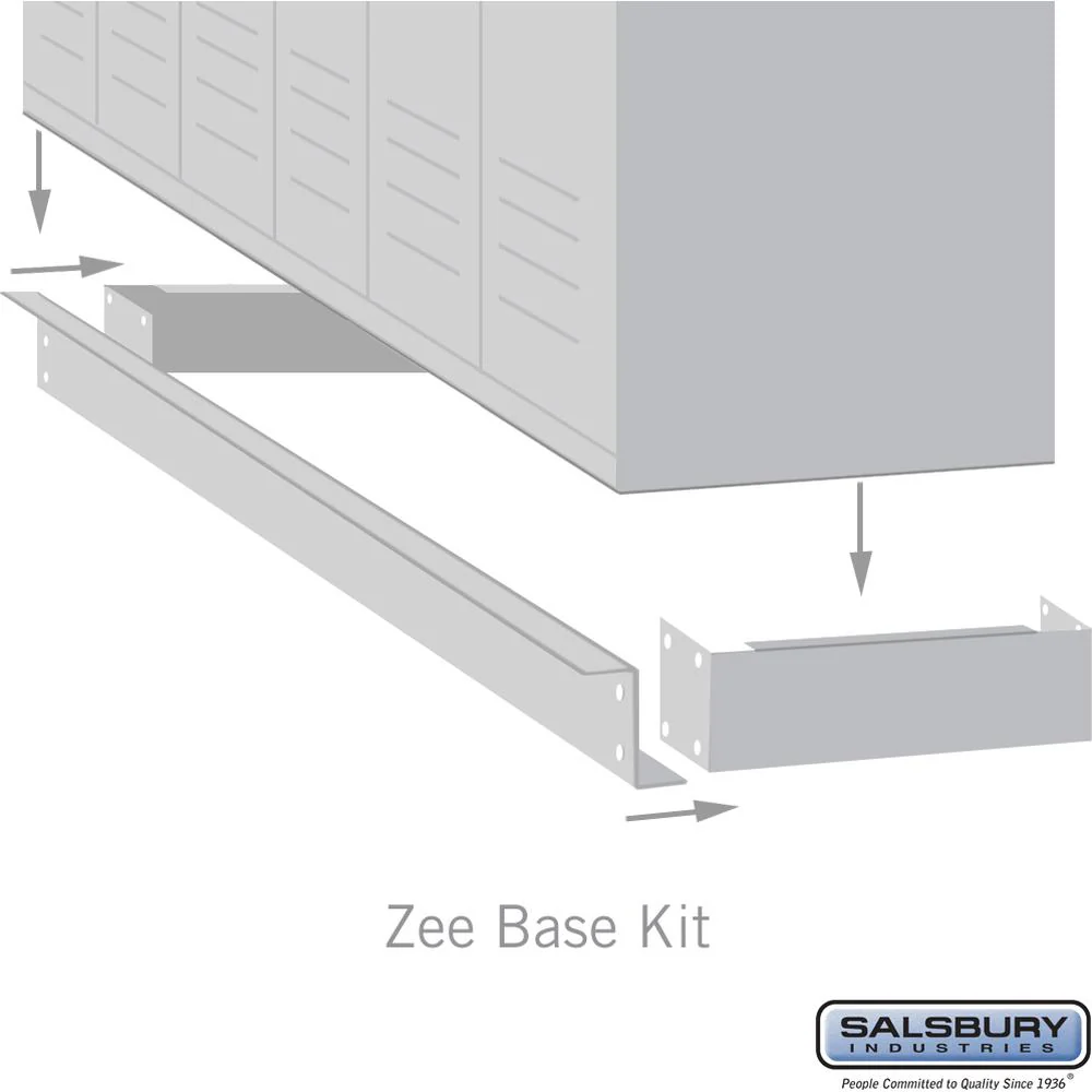 Zee Base Kit - 4" High, 6 Foot Length - for 21 Inch Deep Metal Lockers (Includes 6 Foot Front Base, 2 End Bases, Corner Splicer and 4 Rear Legs) by Salsbury