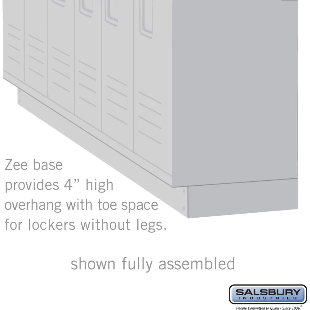 Zee Base Kit - 4" High, 6 Foot Length - for 21 Inch Deep Metal Lockers (Includes 6 Foot Front Base, 2 End Bases, Corner Splicer and 4 Rear Legs) by Salsbury - Image 2