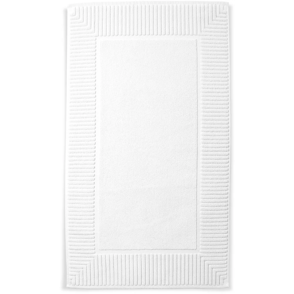 Zenith Collection Stylish Bath Mat / 20" X 35" / White / 1 Dozen by The Turkish Towel Company